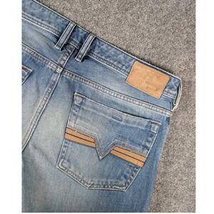 Diesel Zatiny Jeans Mens 33x32 Blue Regular Bootcut Wash 008AT Denim Pants